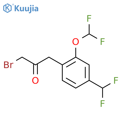 3-Bromo-1-(2-(difluoromethoxy)-4-(difluoromethyl)phenyl)propan-2-one structure