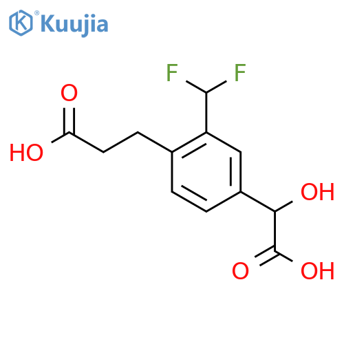 4-(2-Carboxyethyl)-3-(difluoromethyl)mandelic acid structure