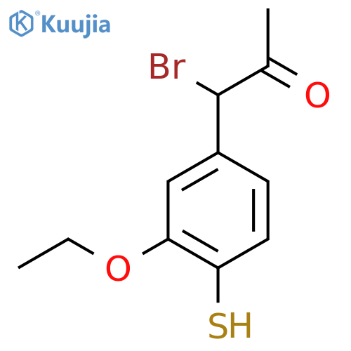 1-Bromo-1-(3-ethoxy-4-mercaptophenyl)propan-2-one structure