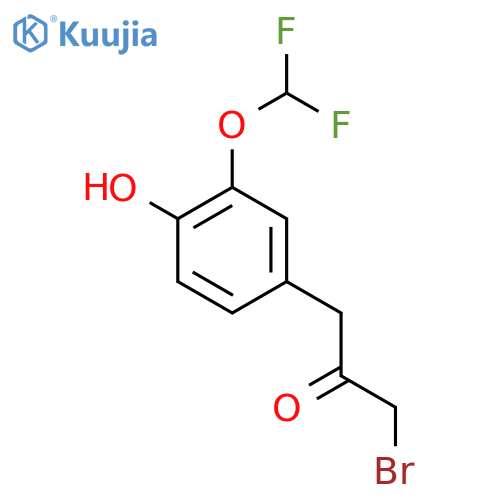 1-Bromo-3-(3-(difluoromethoxy)-4-hydroxyphenyl)propan-2-one structure