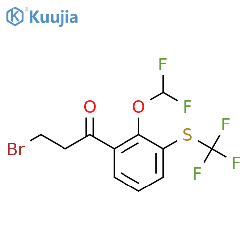 3-Bromo-1-(2-(difluoromethoxy)-3-(trifluoromethylthio)phenyl)propan-1-one structure