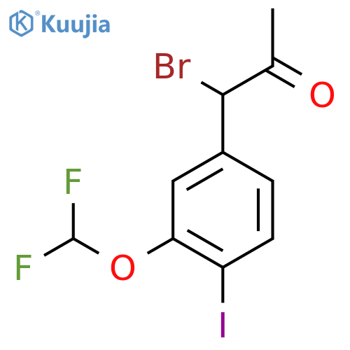 1-Bromo-1-(3-(difluoromethoxy)-4-iodophenyl)propan-2-one structure