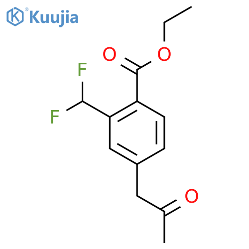 Ethyl 2-(difluoromethyl)-4-(2-oxopropyl)benzoate structure