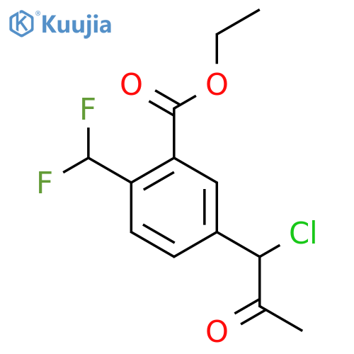 Ethyl 5-(1-chloro-2-oxopropyl)-2-(difluoromethyl)benzoate structure