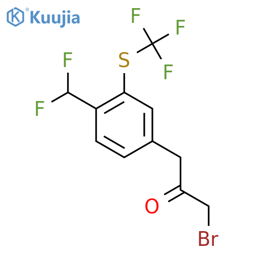 1-Bromo-3-(4-(difluoromethyl)-3-(trifluoromethylthio)phenyl)propan-2-one structure