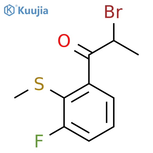 2-Bromo-1-(3-fluoro-2-(methylthio)phenyl)propan-1-one structure