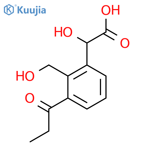 2-(Hydroxymethyl)-3-propionylmandelic acid structure