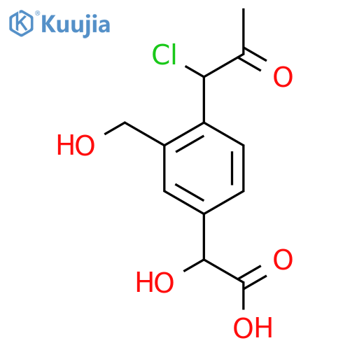 4-(1-Chloro-2-oxopropyl)-3-(hydroxymethyl)mandelic acid structure