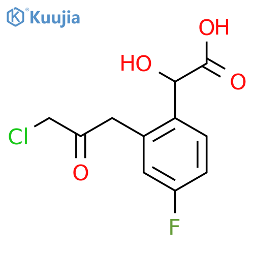 2-(3-Chloro-2-oxopropyl)-4-fluoromandelic acid structure