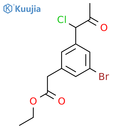 Ethyl 3-bromo-5-(1-chloro-2-oxopropyl)phenylacetate structure