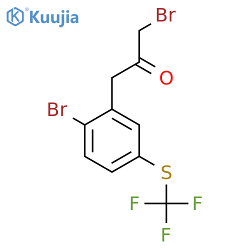 1-Bromo-3-(2-bromo-5-(trifluoromethylthio)phenyl)propan-2-one structure