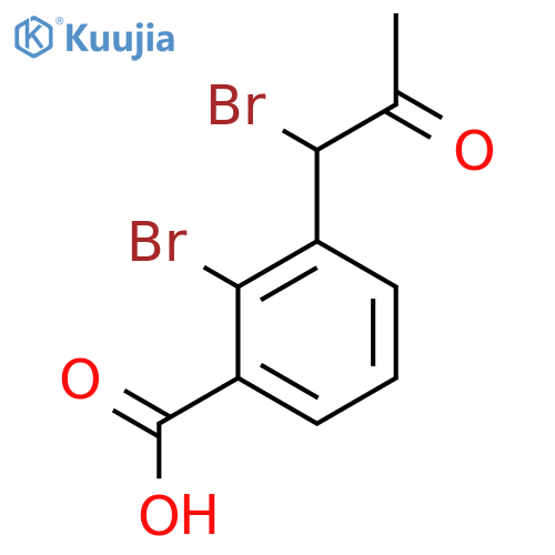 2-Bromo-3-(1-bromo-2-oxopropyl)benzoic acid structure