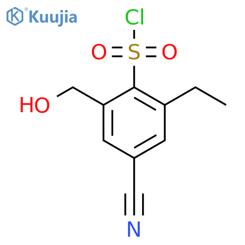 4-Cyano-2-ethyl-6-(hydroxymethyl)benzenesulfonyl chloride structure