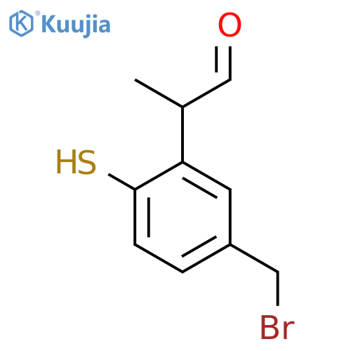 5-(Bromomethyl)-2-mercaptophenylpropanal structure