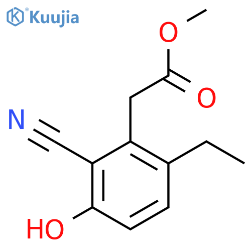 Methyl 2-cyano-6-ethyl-3-hydroxyphenylacetate structure