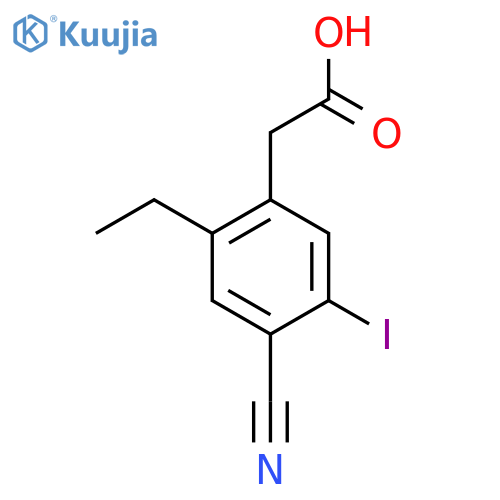 4-Cyano-2-ethyl-5-iodophenylacetic acid structure