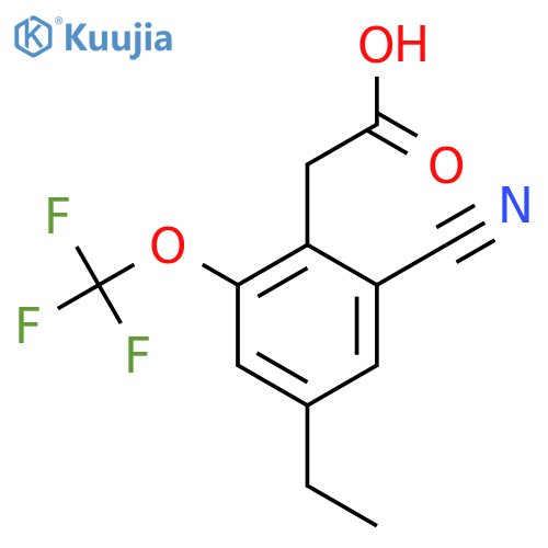 2-Cyano-4-ethyl-6-(trifluoromethoxy)phenylacetic acid structure