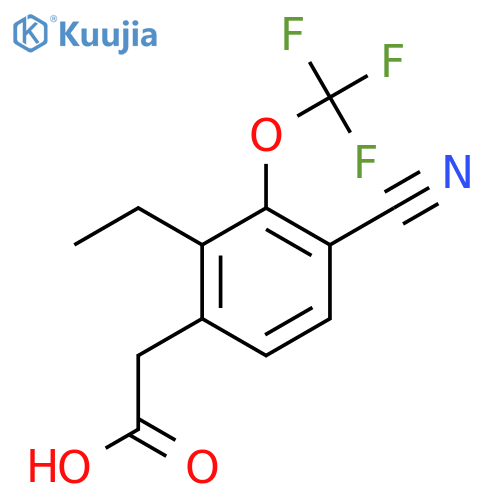 4-Cyano-2-ethyl-3-(trifluoromethoxy)phenylacetic acid structure