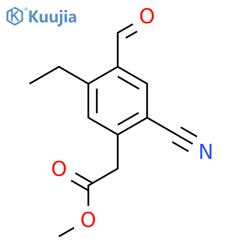 Methyl 2-cyano-5-ethyl-4-formylphenylacetate structure