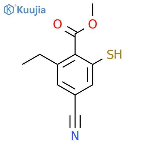 Methyl 4-cyano-2-ethyl-6-mercaptobenzoate structure