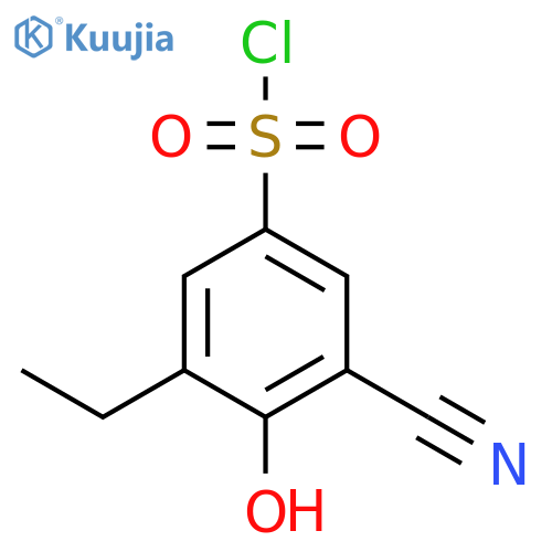 3-Cyano-5-ethyl-4-hydroxybenzenesulfonyl chloride structure
