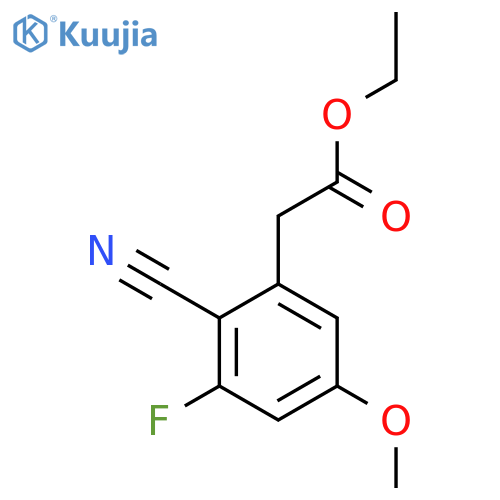 Ethyl 2-cyano-3-fluoro-5-methoxyphenylacetate structure