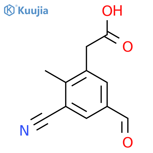 3-Cyano-5-formyl-2-methylphenylacetic acid structure