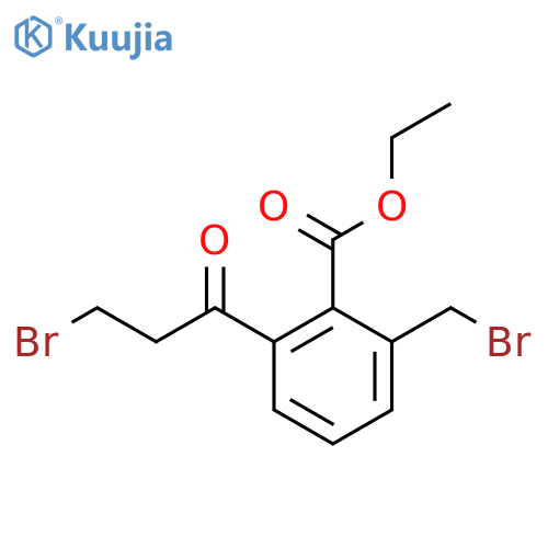 Ethyl 2-(bromomethyl)-6-(3-bromopropanoyl)benzoate structure