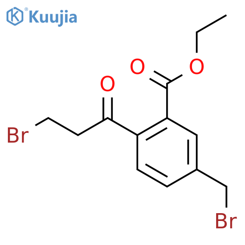 Ethyl 5-(bromomethyl)-2-(3-bromopropanoyl)benzoate structure