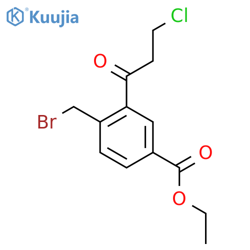 Ethyl 4-(bromomethyl)-3-(3-chloropropanoyl)benzoate structure