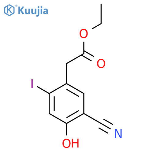 Ethyl 5-cyano-4-hydroxy-2-iodophenylacetate structure