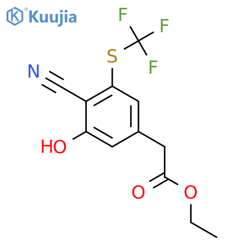 Ethyl 4-cyano-3-hydroxy-5-(trifluoromethylthio)phenylacetate structure
