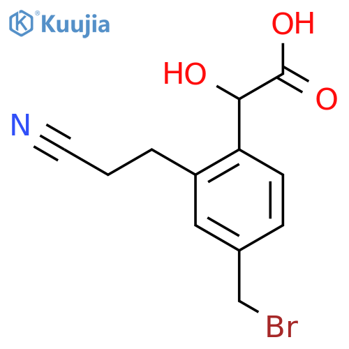 4-(Bromomethyl)-2-(2-cyanoethyl)mandelic acid structure