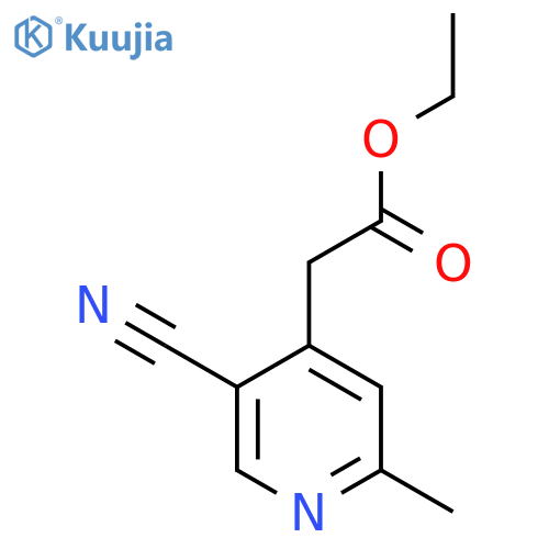 Ethyl 5-cyano-2-methylpyridine-4-acetate structure