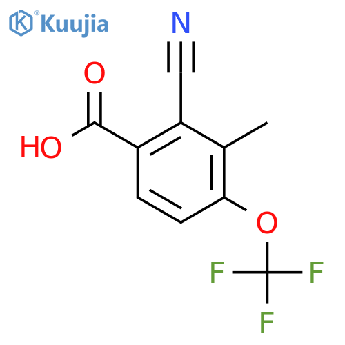 2-Cyano-3-methyl-4-(trifluoromethoxy)benzoic acid structure