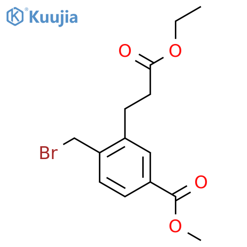 Methyl 4-(bromomethyl)-3-(3-ethoxy-3-oxopropyl)benzoate structure