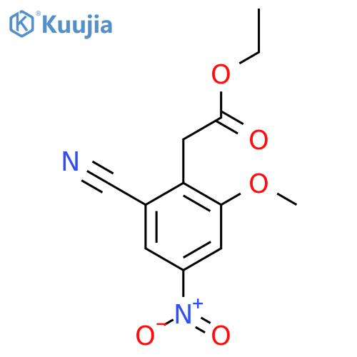Ethyl 2-cyano-6-methoxy-4-nitrophenylacetate structure