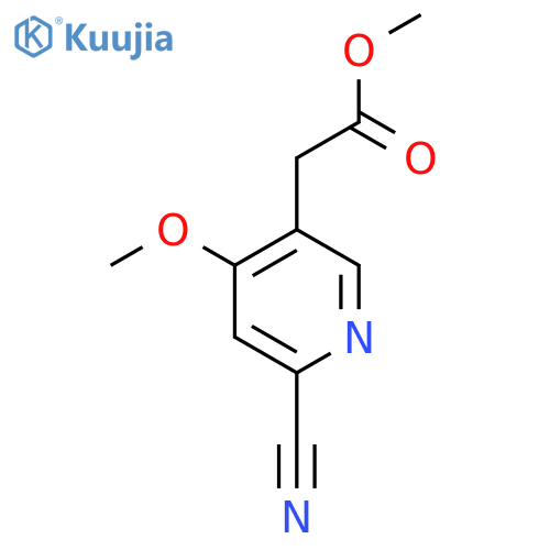 Methyl 2-cyano-4-methoxypyridine-5-acetate structure