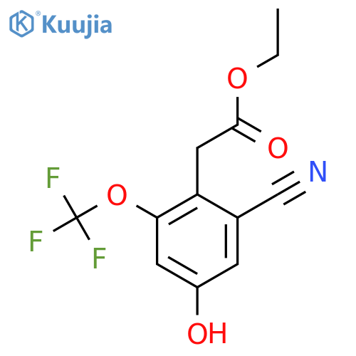 Ethyl 2-cyano-4-hydroxy-6-(trifluoromethoxy)phenylacetate structure