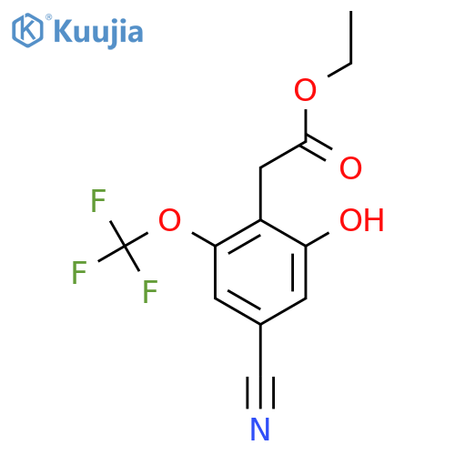 Ethyl 4-cyano-2-hydroxy-6-(trifluoromethoxy)phenylacetate structure