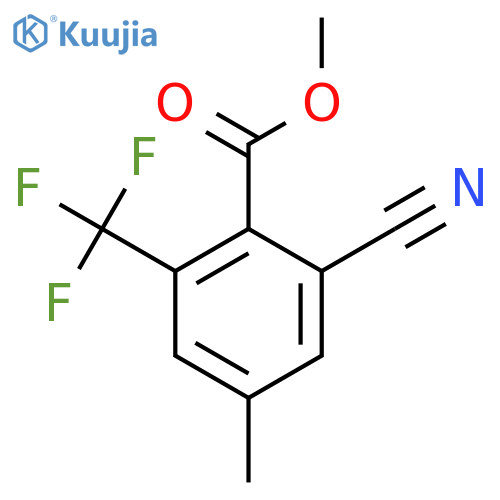 Methyl 2-cyano-4-methyl-6-(trifluoromethyl)benzoate structure