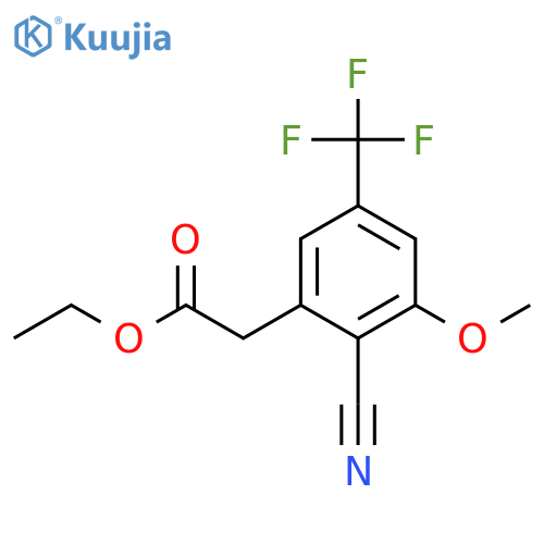 Ethyl 2-cyano-3-methoxy-5-(trifluoromethyl)phenylacetate structure