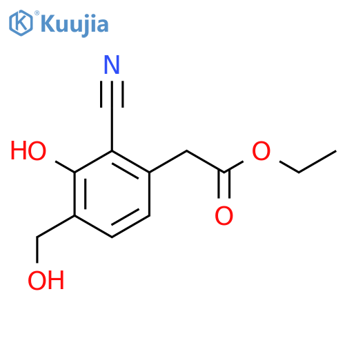 Ethyl 2-cyano-3-hydroxy-4-(hydroxymethyl)phenylacetate structure