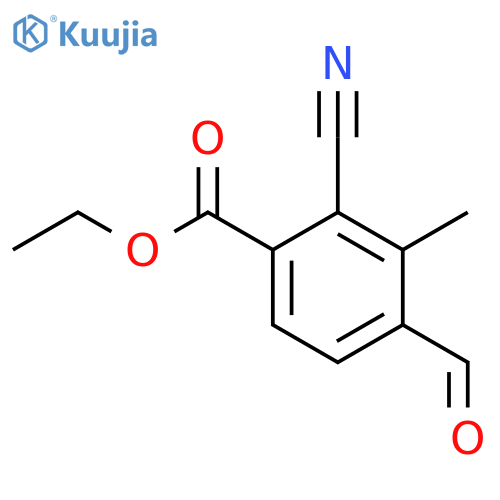 Ethyl 2-cyano-4-formyl-3-methylbenzoate structure