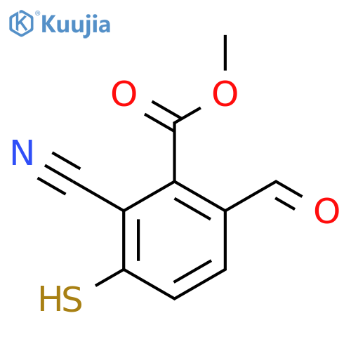 Methyl 2-cyano-6-formyl-3-mercaptobenzoate structure