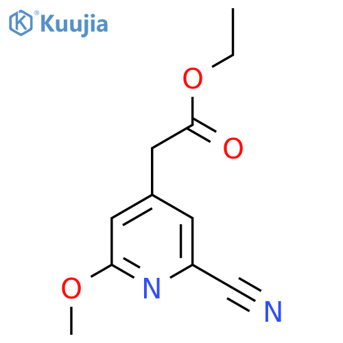 Ethyl 2-cyano-6-methoxypyridine-4-acetate structure