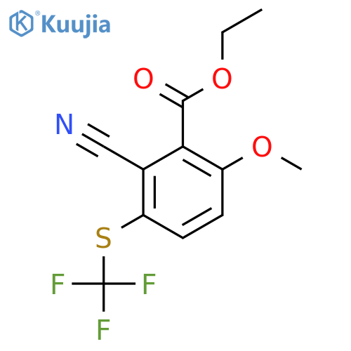 Ethyl 2-cyano-6-methoxy-3-(trifluoromethylthio)benzoate structure