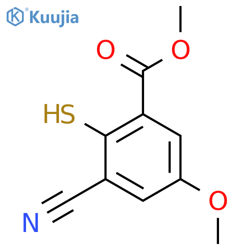 Methyl 3-cyano-2-mercapto-5-methoxybenzoate structure