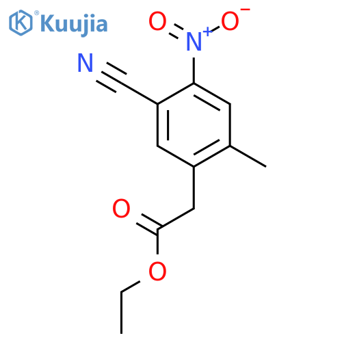 Ethyl 5-cyano-2-methyl-4-nitrophenylacetate structure