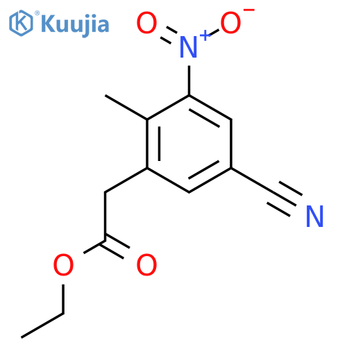 Ethyl 5-cyano-2-methyl-3-nitrophenylacetate structure
